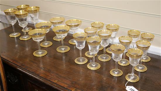 A part suite of cut and gilded table glassware (21 pieces)
